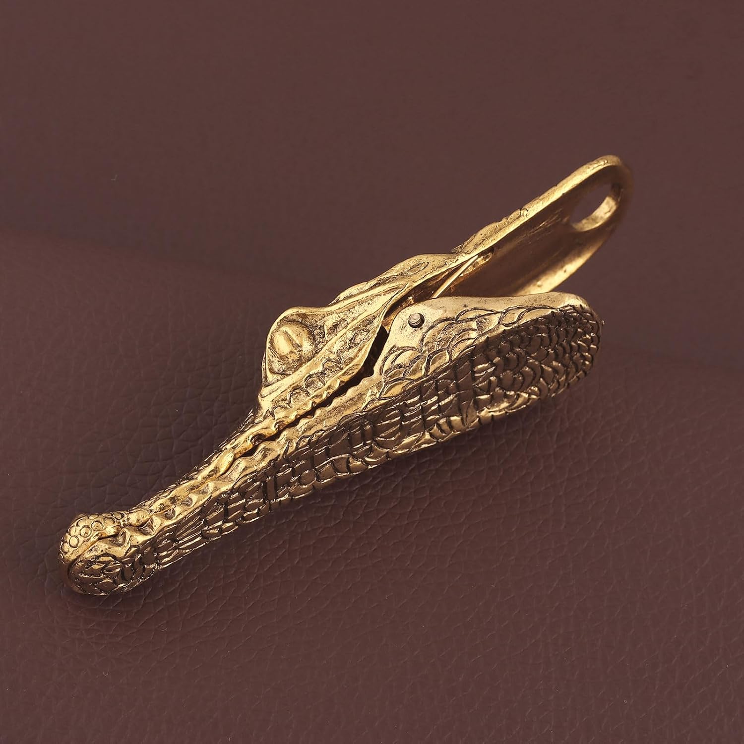 Vintage Crocodile Head Journal Clip - 3.4 Inch Heavy Duty Alligator Metal Book Clip Pin, Solid Decorative Bookmark Paper Organizer Notebook Holder Planner for Home Office Desk