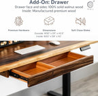 Standing Desk with Drawer – Walnut Solid Wood Desk, Natural Live Edge, - Image 6