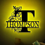 Custom Metal Signs | Personalized Monogram Name Sign | Outdoor Wall Art by AVAGift