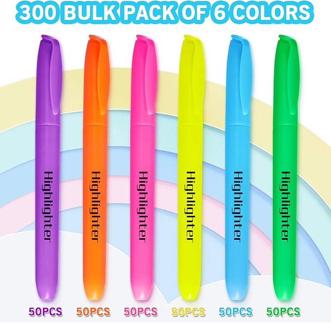Highlighters, Chisel Tip Dry-Quickly Highlighter Markers, Office Classroom Must - Image 2