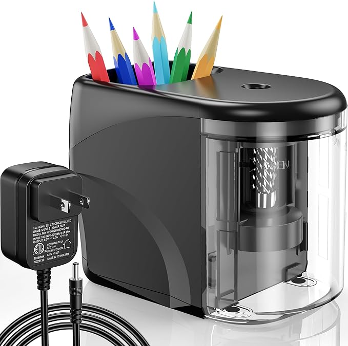 Electric Pencil Sharpener Heavy-Duty Helical Blade Sharpener by RIYO+RIYO