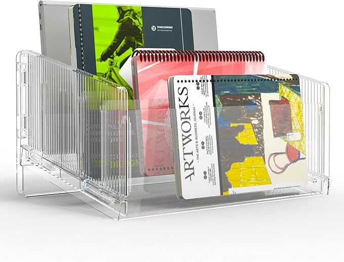Cuukie File Sorter Organizer, 5 Sections Acrylic Letter Tray - Image 5