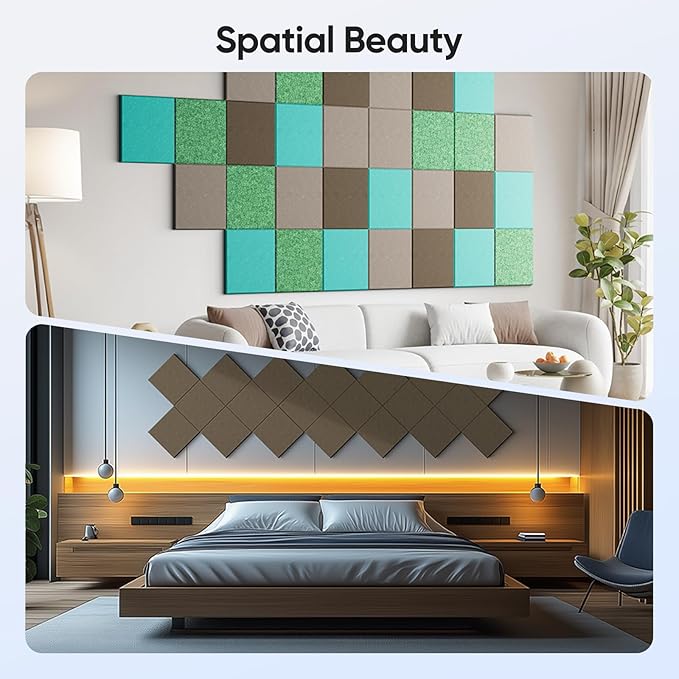 UNECHO 12 Pack 12" X 12" X 0.4" Acoustic Panels - Image 5