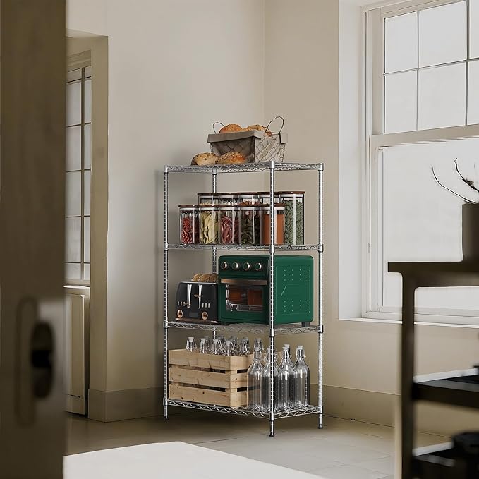 M MZG 1000 lbs 4Tier Shelf Metal Storage Shelves Wire Rack Closet Organizers - Image 2