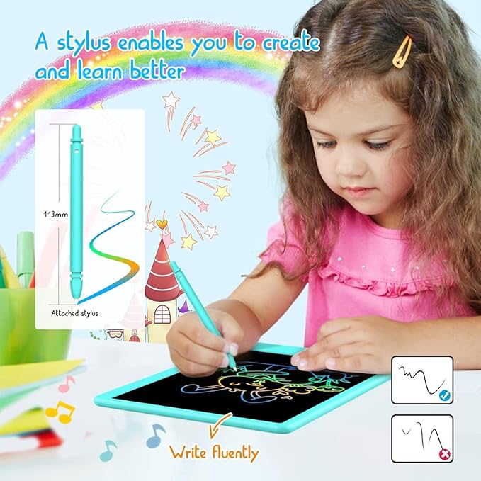 BUKEBU LCD Writing Tablet Doodle Board, 10.5 inch Colorful Drawing Pad - Image 3