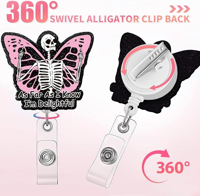 Aoryalps I AM Delightful Retractable Badge Reel Holder Retractable - Image 4