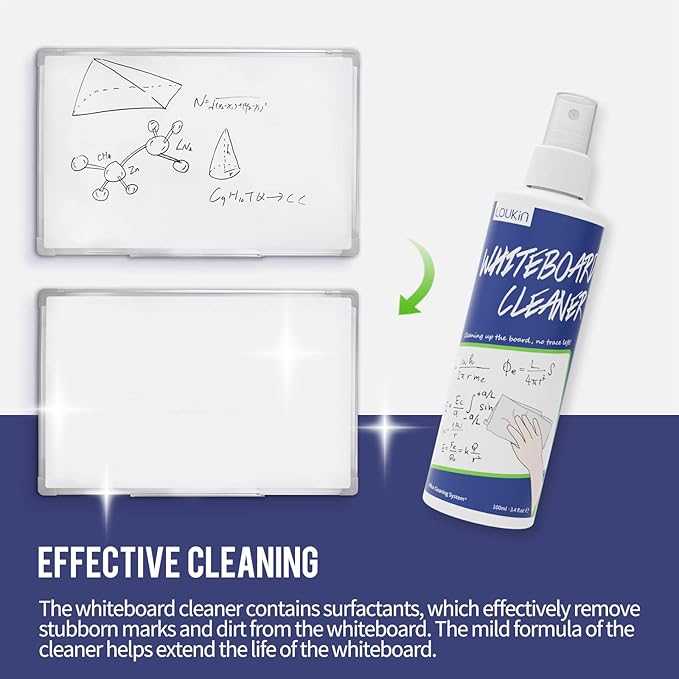 loukin Non-Toxic Whiteboard Cleaner, 3.4 fl oz Dry Erase Board Cleaner - Image 3