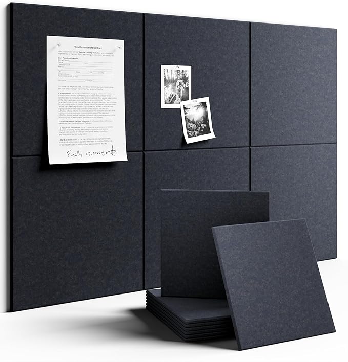 Fluxynara Large Felt Bulletin Board 36" x 24" Cork Board Alternative-6 Pack by FLUXYNARA