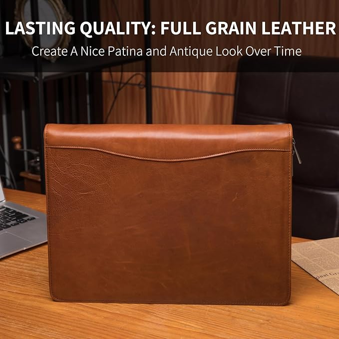 Geslun Personalized Genuine Leather Portfolio, Legal Size 8.5 x 14 Pad Holder - Image 4