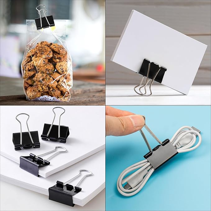 Ufmarine Small Binder Clips 1 Inch Length, Small Paper Clips - Image 6