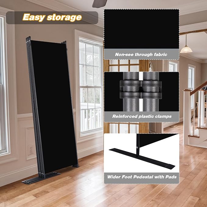 CHOSENM Room Divider, 6 Panel Folding Privacy Screens - Image 4