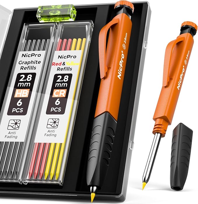 Nicpro Upgraded 3-IN-1 Carpenter Pencils by Nicpro