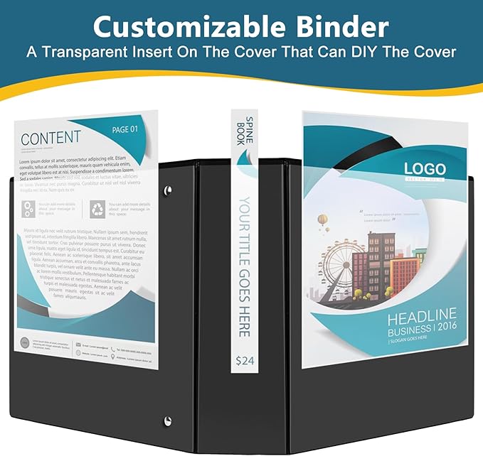 CIXILDTS 3" 3 Ring Binder, Standard 3-Inch Slant-D Ring Binder Fit Letter Size - Image 5