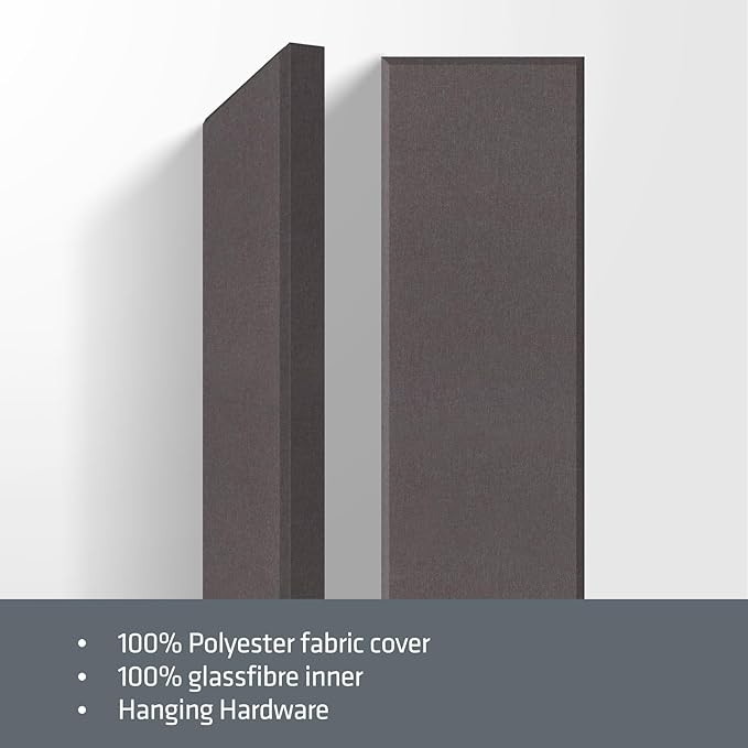 2” Thick Acoustic Panels with Hanging Brackets to the Wall, Mud Grey - Image 7