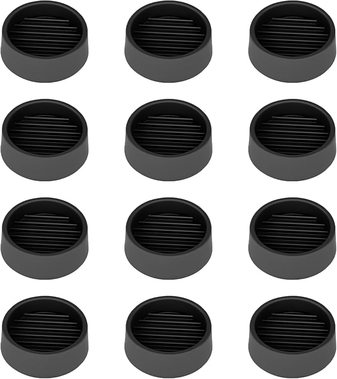 VOCOMO Non Slip Furniture Pads, 1.5' Round Black Rubber Caster Cups, Anti Slide by VOCOMO