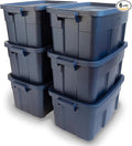 Rubbermaid Roughneck Tote 14 Gal, 6 Pack, Made in USA, Dark Indigo Metallic by Rubbermaid