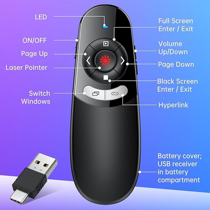 2 in 1 Type C USB Presentation Clicker - Image 6