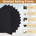 Silunkia 100 Sheets Black Cardstock 8.5 x 11 Printer Paper, 75lb Heavyweight - Image 3