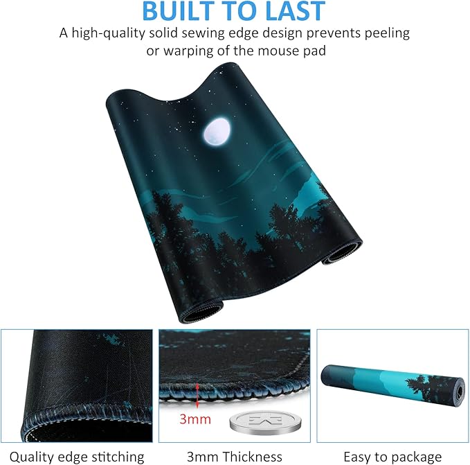 iCasso Extended Gaming Mouse Pad, Large 3mm Non-Slip Rubber Base Mousepad - Image 5