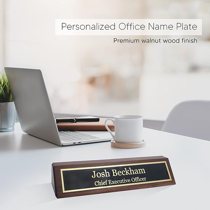Business Wood Name Plate for Desk | Custom Desk Name Plate Personalized Gift - Image 4