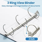 SUNEE 3 Ring Binder 2 Inch 1 Pack - Image 3