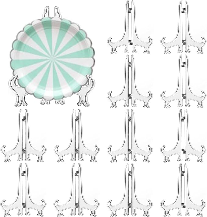 LonlyEagle 12 Pack 5 Inch Clear Plastic Easels or Stand/Plate Holders to by LonlyEagle