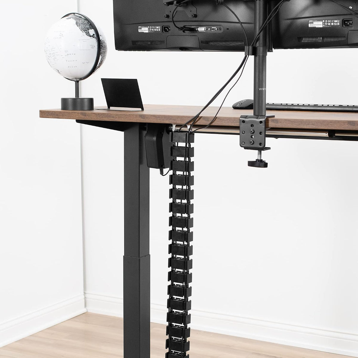 VIVO Black Under Desk Vertebrae Cable Management Kit, DESK-AC01C