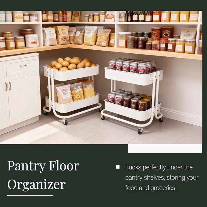 LiWNYRK 2 Tier Under Desk Storage Cart - Image 2