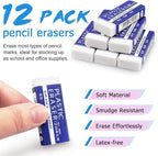 Tamaki 12 Pack Erasers, Large White Eraser - Image 3