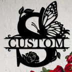 Personalized Custom Letter Name metal Signs, Custom Black Letter Monogram Wall by Casebrick