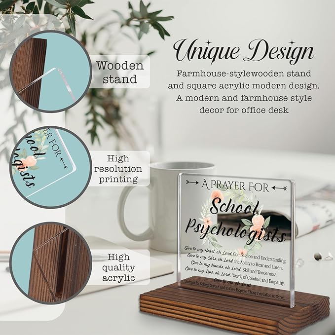 School Psychologist Prayer Desk Sign, Christian Faith-Based Appreciation Gift - Image 3