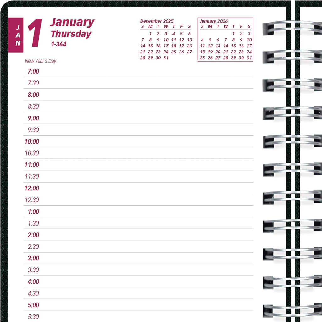 Brownline® 2026 DuraFlex Daily/Monthly Planner, Appointment Book, 12 Months, January to December, Twin-Wire Binding, 8" x 5", Black (CB634V.BLK-26)