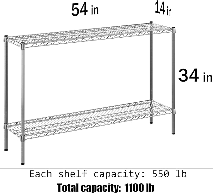 Regal Altair 14" Deep x 54" Wide x 34" Height Wire Shelving Kit | 2-Tier | NSF - Image 3