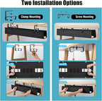 Oxford Cloth Under Desk Cable Management Tray, No-Drill 48" Desk Cable - Image 3
