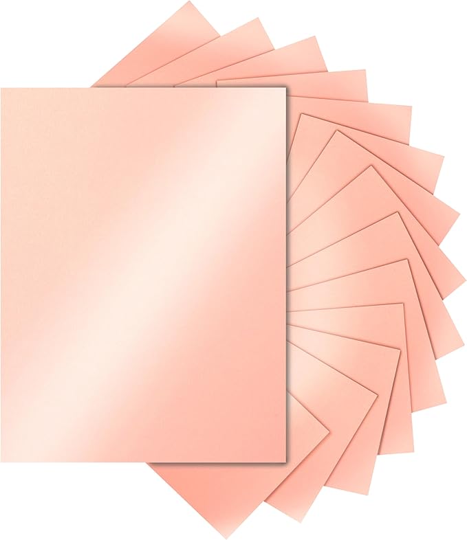 Silunkia 28 Sheets Pink Shimmer Cardstock 8.5 x 11 Craft Paper, 92lb Premium by Silunkia
