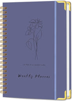 Undated Weekly Planner with Metal Corner Hardcover Notebook, A5 Size Journal by KAICNPAPER