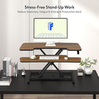 FLEXISPOT Standing Desk Converter 36in Sit to Stand up Riser Height Adjustable - Image 4