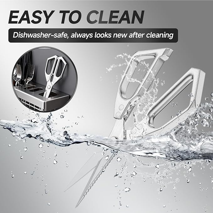 2-Pack Heavy Duty Stainless Steel Kitchen Scissors - Image 5