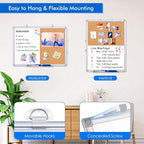 Magnetic White Board and Cork Board Combo, 24 X 18 inches Whiteboard Bulletin - Image 4
