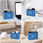 Famame Blue White Abstract Design Pencil Holder - Image 3