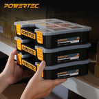 POWERTEC Small Parts Organizer & Tool Box – 10 Compartments, Stackable Storage - Image 7