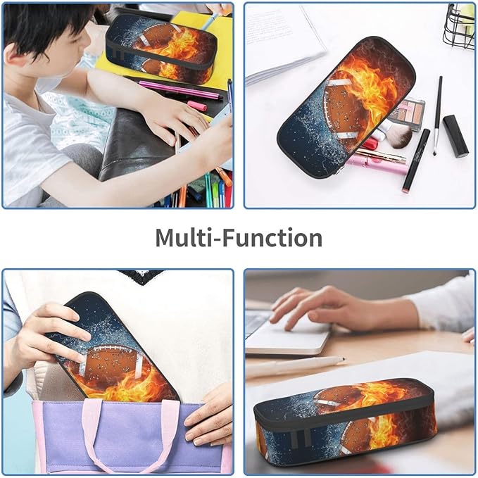 American Football Ball Themed Pencil Case Big Capacity Storage Pencil Pouch - Image 8