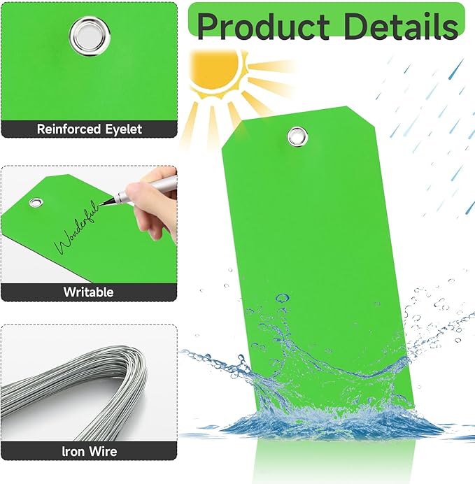 100 Pcs Tags with Wire Shipping Tags with String Write On Stacking Service - Image 3