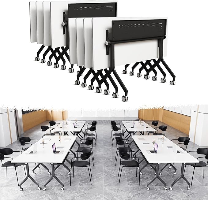 Goakwwuz Conference Room Table, Folding Conference Tables, Thicken Grey Tabletop by Goakwwuz