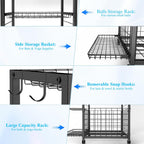 sports equipment garage organizer,garage ball storage rack for, side view