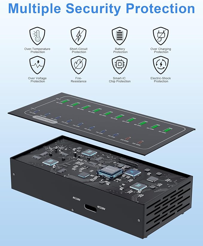580W USB Charging Station, 20 Port Fast Charging Station - Image 6