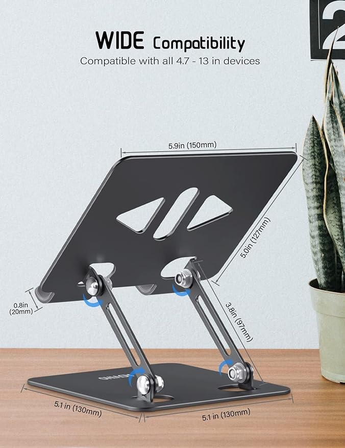 Aoviho Tablet Stand Holder for Desk, Adjustable Desktop Tablet Holder, Foldable - Image 6