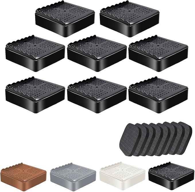 Furniture Risers, 8 Pack Bed Risers by EnjoyLifeEnjoyHappiness