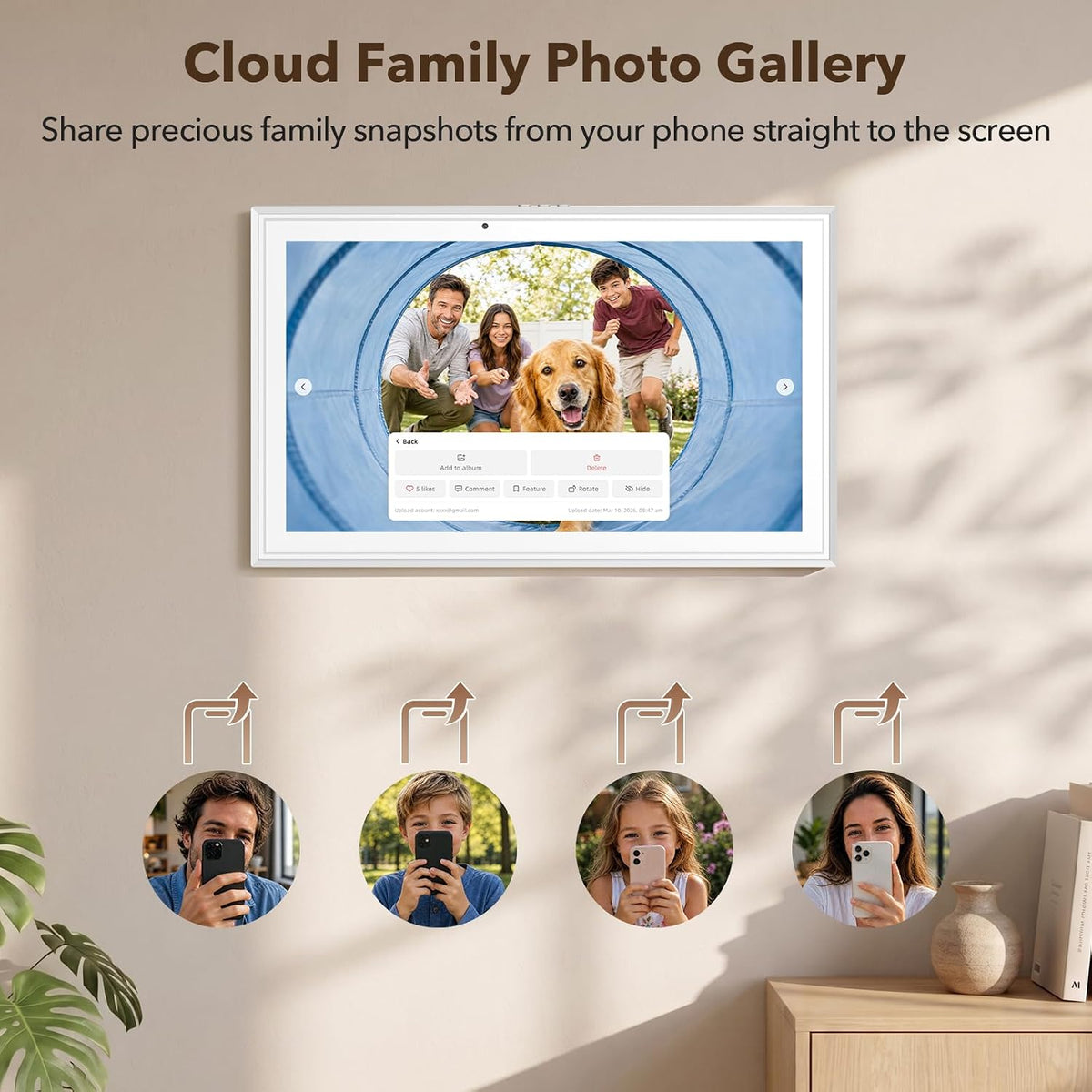 15.6" Touchscreen Digital Calendar Household Chores Schedule, White