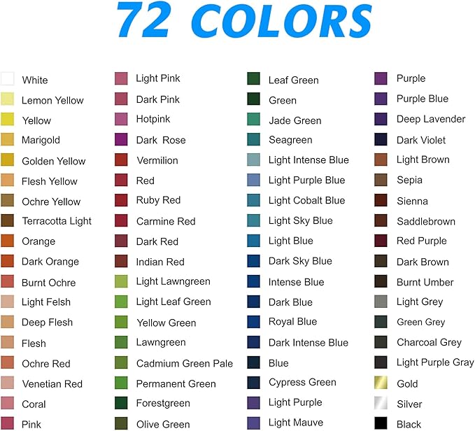 H & B 72 Colored Pencils Set, Art Pencil Kit - Image 4